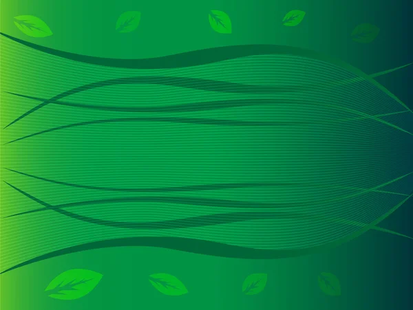 Fond abstrait vert avec feuilles — Image vectorielle