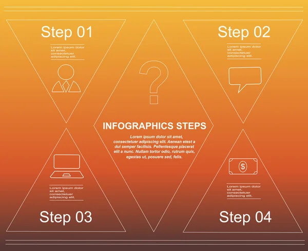 Elementos de infografía moderna y pasos con muchos iconos — Archivo Imágenes Vectoriales