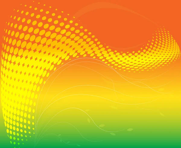 Hermoso fondo de arco iris con efecto de onda y medio tono — Vector de stock