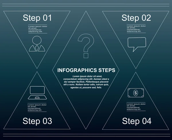 Escalones infográficos con triángulos — Archivo Imágenes Vectoriales