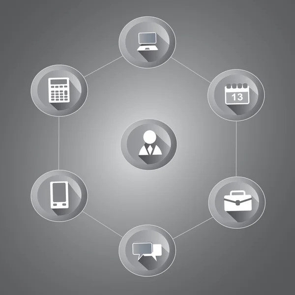 Esquema infográfico do fluxo de trabalho das empresas — Vetor de Stock