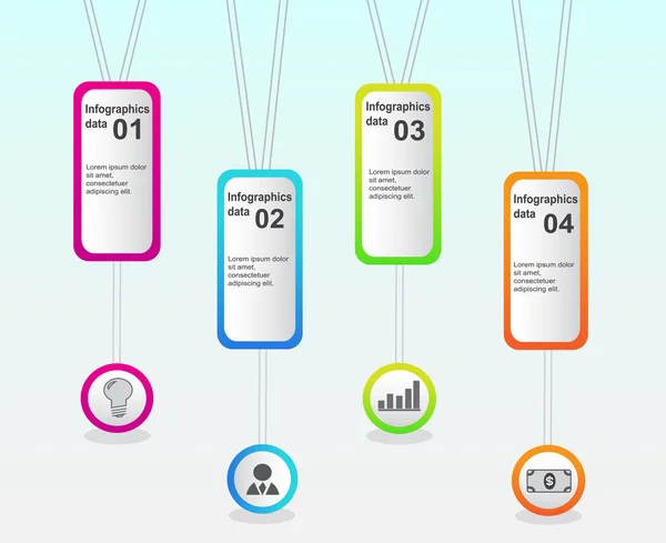 Infographie médaillée avec icônes d'affaires — Image vectorielle