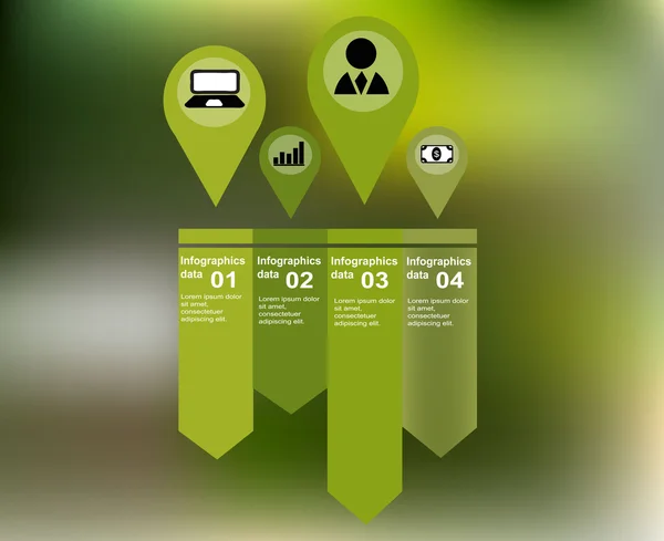 Moderne grüne Business-Infografiken — Stockvektor