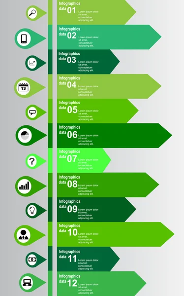 Moderní vertikální infographic schéma zelená — Stockový vektor