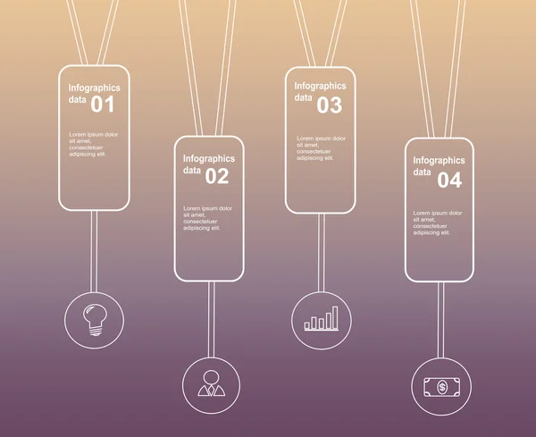 Infographie étapes médailles avec des icônes modernes — Image vectorielle