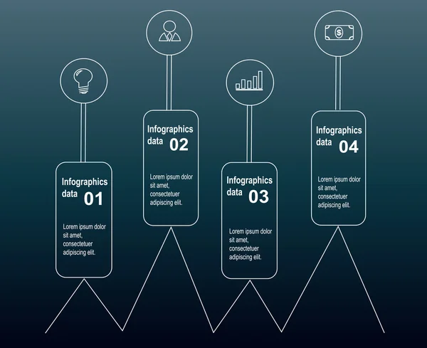 Médailles infographiques avec icônes — Image vectorielle