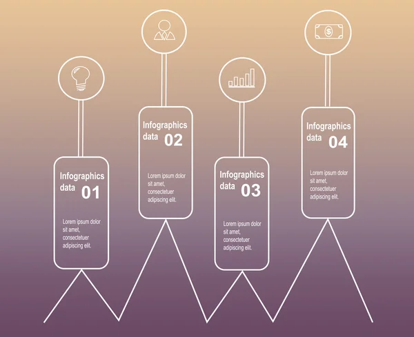 Médailles infographiques avec icônes — Image vectorielle