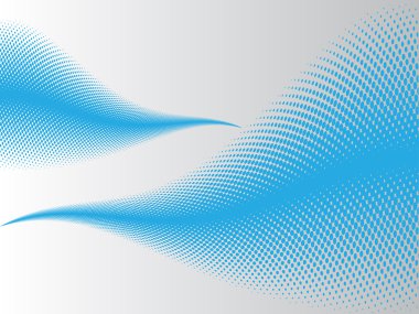 Two blue waves with halftone effect