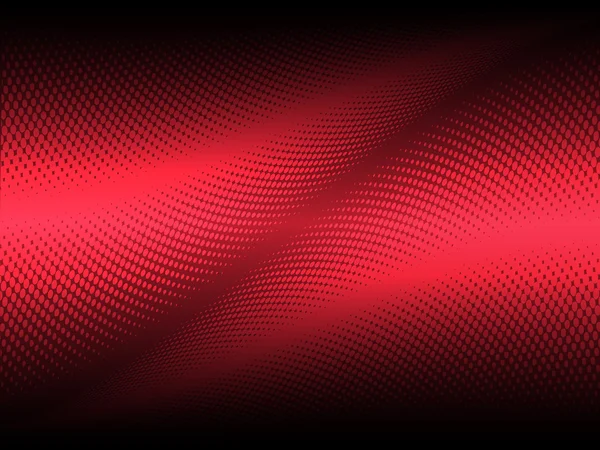 Black and red halftone waves abstract background — Stock Vector