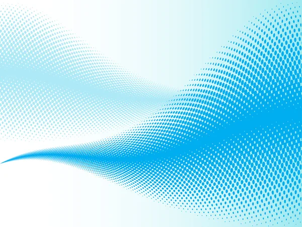 Two blue waves with halftone effect — Stok Vektör