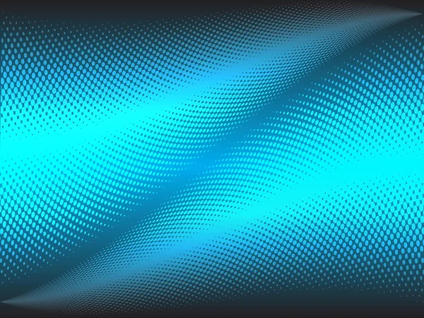 Beautiful blue background with hafltone waves — Stok Vektör