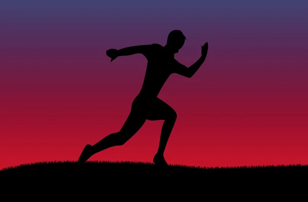 Silueta de hombre corriendo — Vector de stock