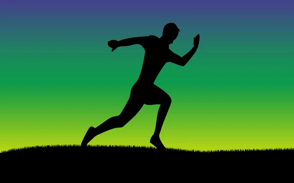 Silhouette de running man — Image vectorielle