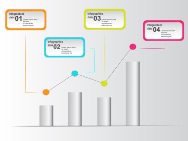 Infographics grafik ve renkli noktaları