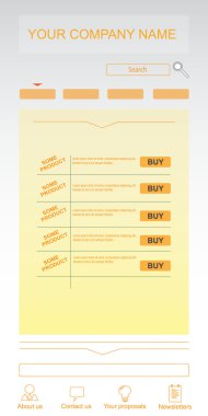 Modern e-shop ve Web sitesi şablonu turuncu