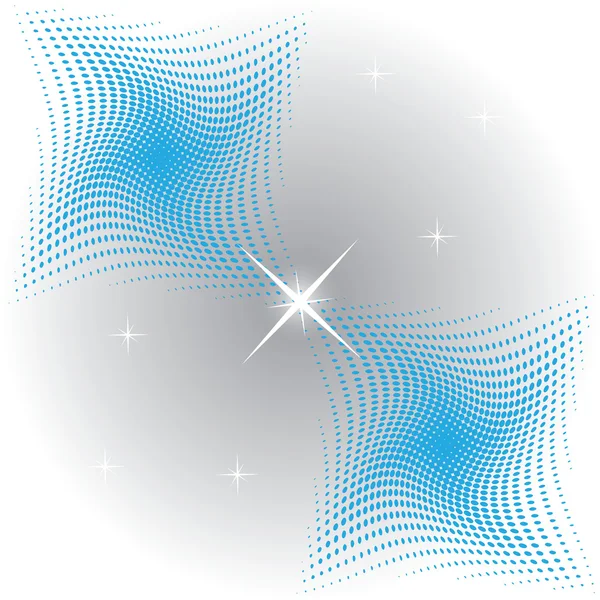 Abstracto medio tono azul fondo retorcido estrella de onda — Archivo Imágenes Vectoriales