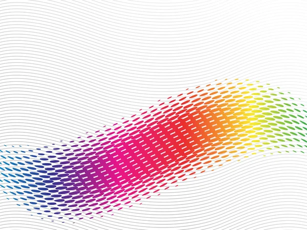 Abstracto medio tono arco iris onda medio tono de fondo — Vector de stock