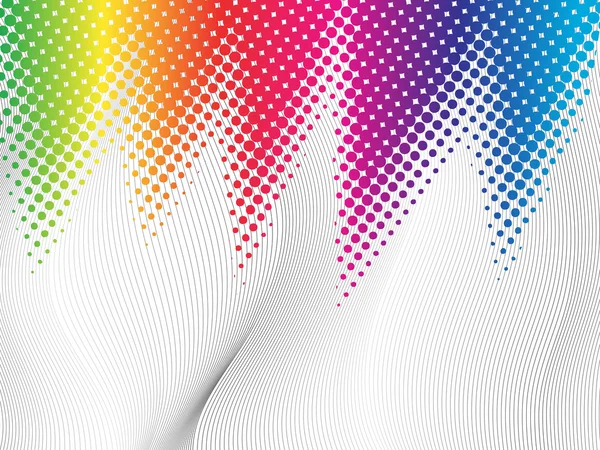 Abstract rainbow flame spikes halftone — Stock Vector