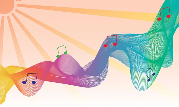 Regenbogenmusik im Hintergrund mit Blend Wave — Stockvektor