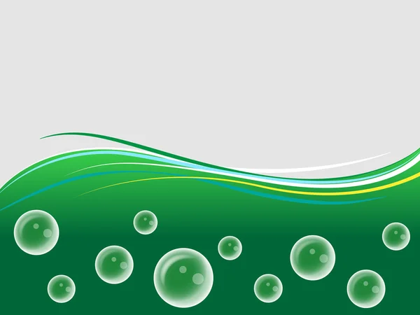 녹색 물 웨이브 초록 배경 — 스톡 벡터