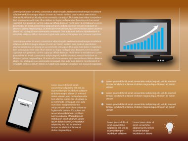 Infographic öğeleri dizüstü bilgisayar ve akıllı telefon