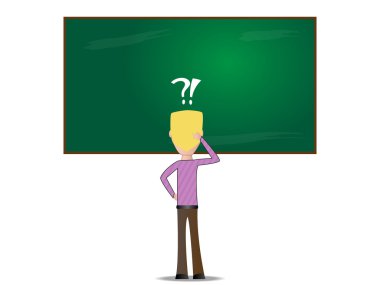 Sarışın adam karakteri ile yeşil tablo