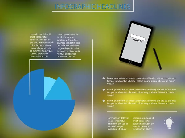 Infographic prvky s modrým diagram a smartphone — Stockový vektor