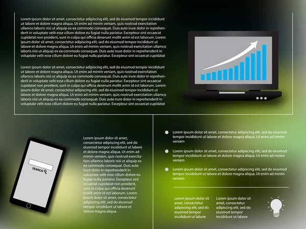 Infographic prvky s notebookem a smartphone — Stockový vektor