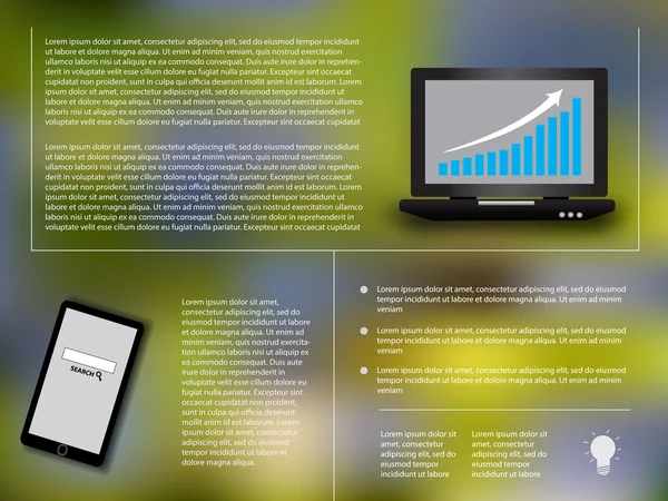 Infographic prvky s notebookem a smartphone — Stockový vektor