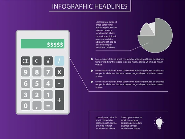 Línea de infografías con iconos de negocio — Archivo Imágenes Vectoriales