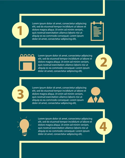 Infographic retro řádek s ikonami — Stockový vektor