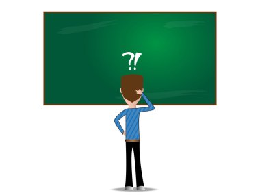 Yeşil tablo ile adam karakteri