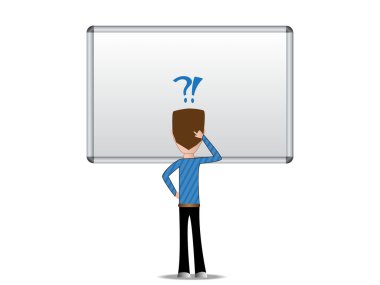 Adam karakteri ile beyaz masa