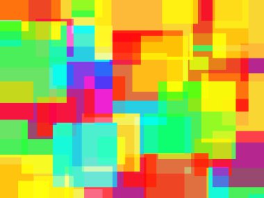 Paramparça etkisi ile kareler soyut gökkuşağı renkleri