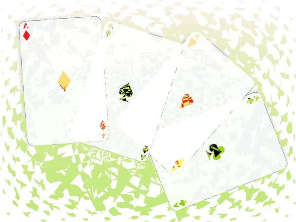 Покер карты абстрактный зеленый фон — стоковый вектор