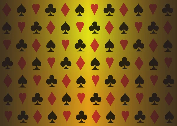 Poker symbols gold gradient background — Stock Vector