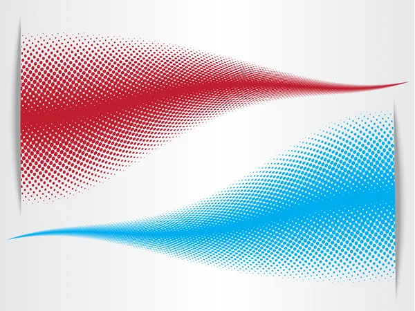 Soyut yarı ton mavi ve kırmızı arka plan dalgalar ile kağıt kesme etkisi Vektör Grafikler
