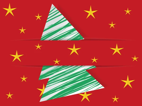 Kağıt ağaç Noel arka plan ile — Stok Vektör