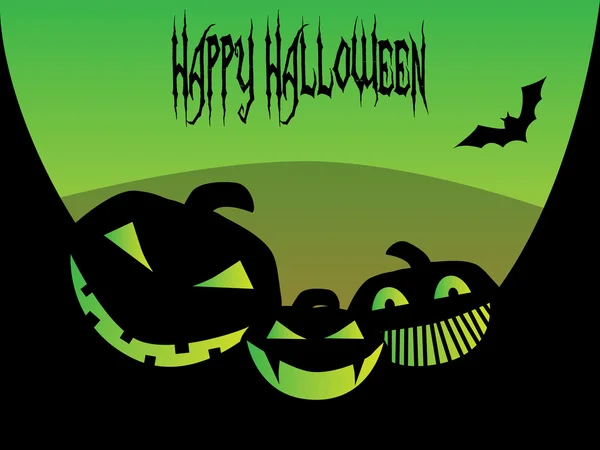 Halloween scarry pumpkins silhouette background — 图库矢量图片