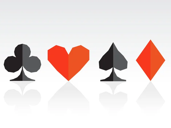 Símbolos de poker geométricos fundo isolado —  Vetores de Stock
