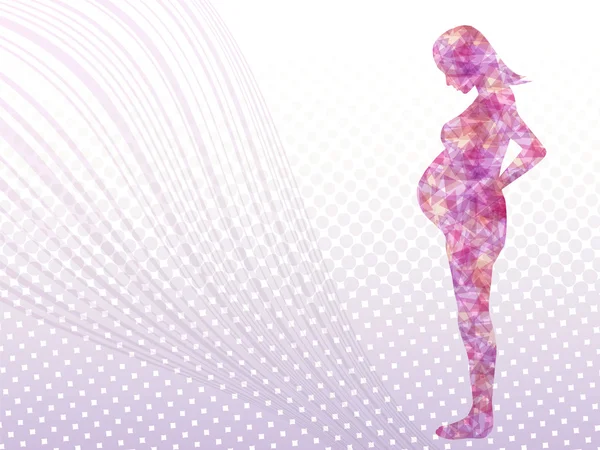 Abstrakte Dreiecke schwangere Frau Hintergrund — Stockvektor
