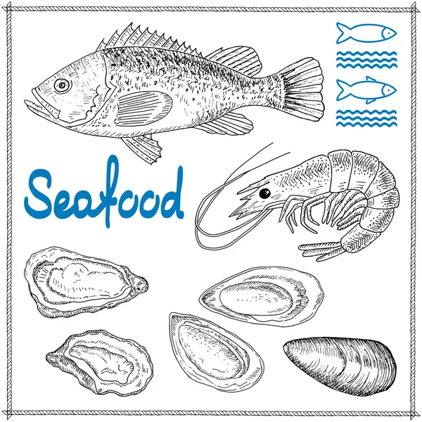 Морские деликатесы — стоковый вектор