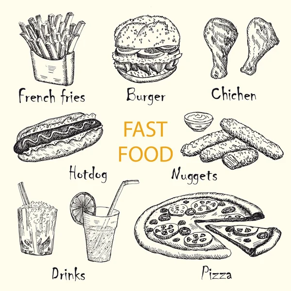 çizilmiş fast food teslim