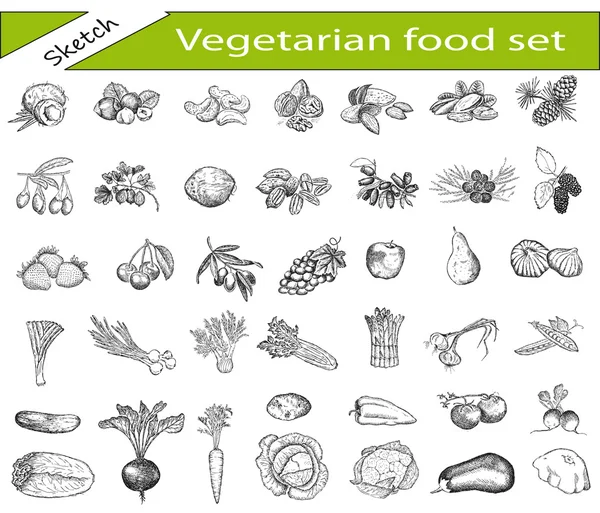 Comida vegetariana — Vector de stock