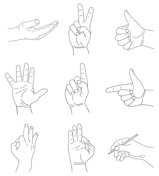 hand on white background