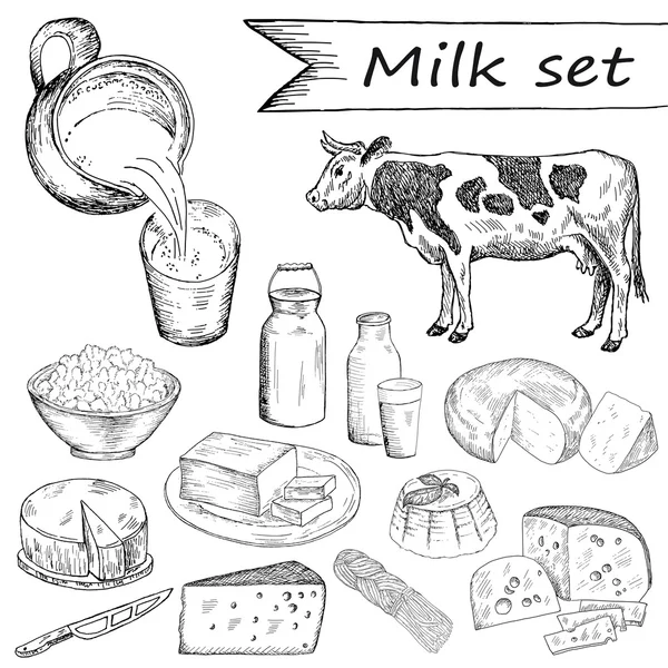 Mleko zestaw — Wektor stockowy