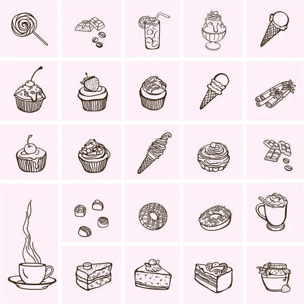 Gâteaux et desserts — Image vectorielle