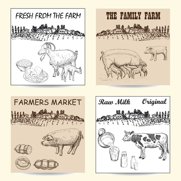 Bauernmarkt-Plakat — Stockvektor