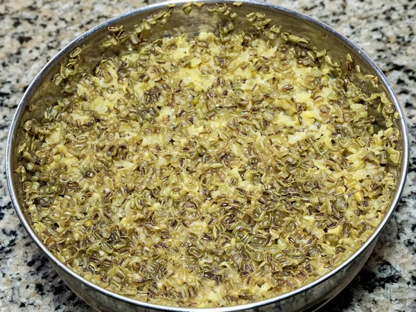 Déc 2020 Mélange Bouilli Moong Dal Chilka Pili Pour Soup — Photo