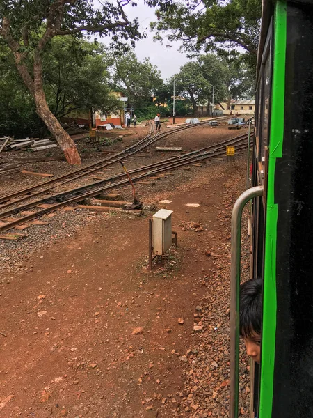 Junho 2019 Matheran Hill Train Moving Amanlodge Station District Raigad — Fotografia de Stock